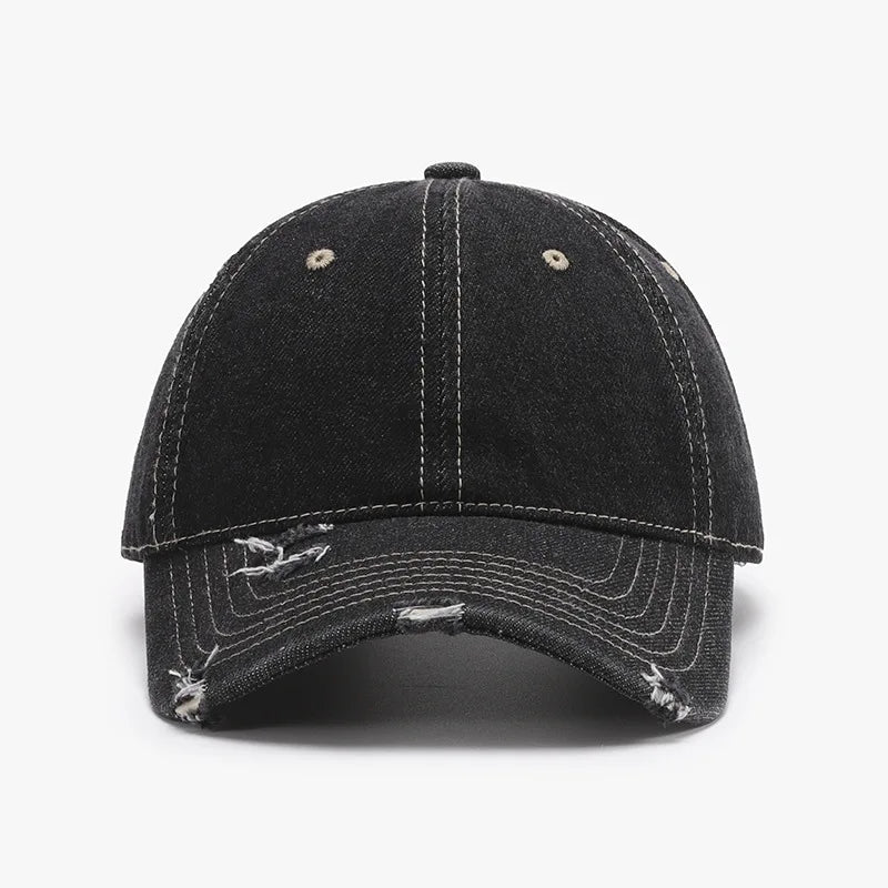 Unisex Washed Soft Top Vintage Curved Brim Distressed Baseball Cap