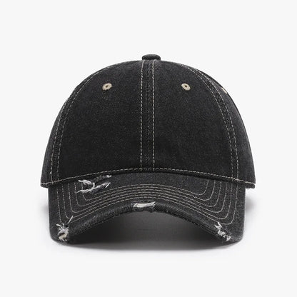 Unisex Washed Soft Top Vintage Curved Brim Distressed Baseball Cap