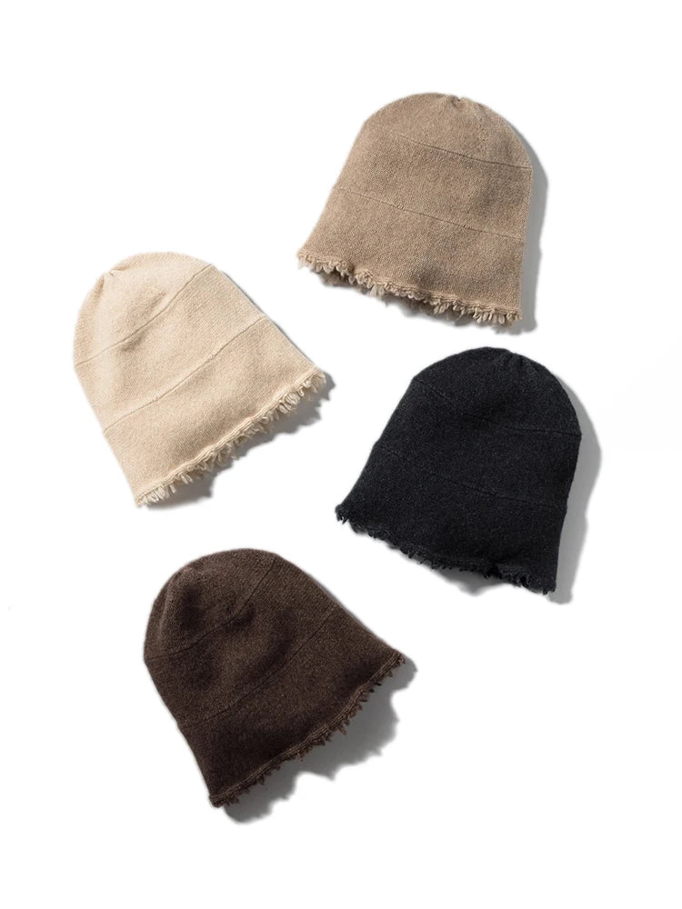 Men Unisex Autumn Winter Cashmere 35% Cap Knit Bell Hat