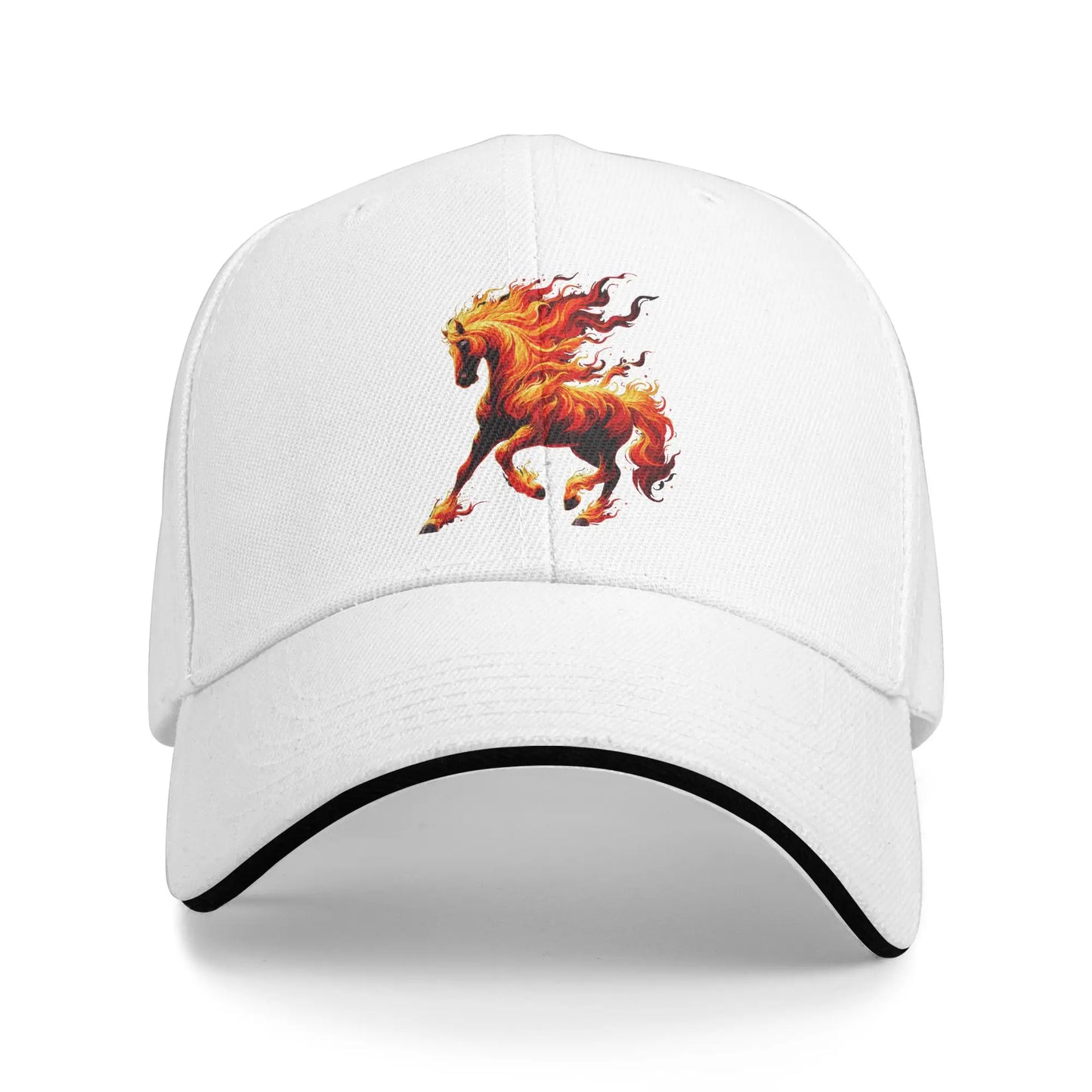 Fire Horse Animal Horse Baseball Cap Unisex-Teens Custom Trucker Hat