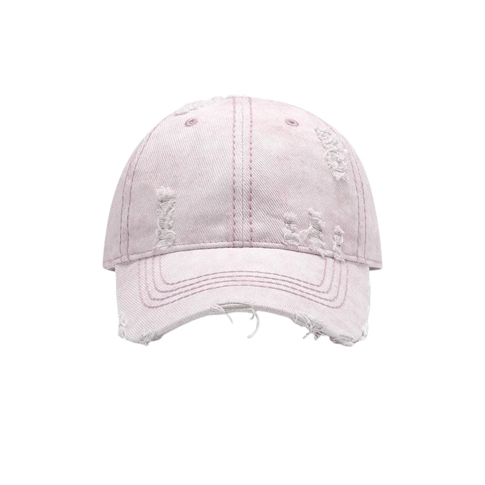 Women Face Slimming Washed Denim Baseball Cap