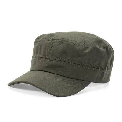 Men's Flat Top Army Baseball Cap Women Spring Solid Cotton Military Tactical Snapback