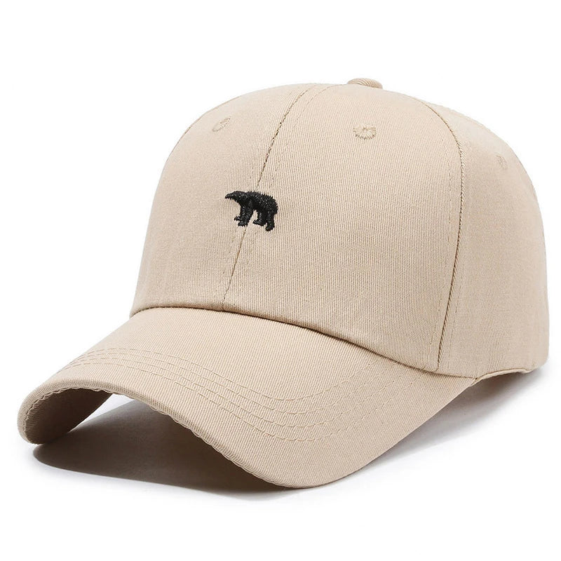 Baseball Cap New Spring Summer Solid Sunhat Embroidered Polar Bear Men Women