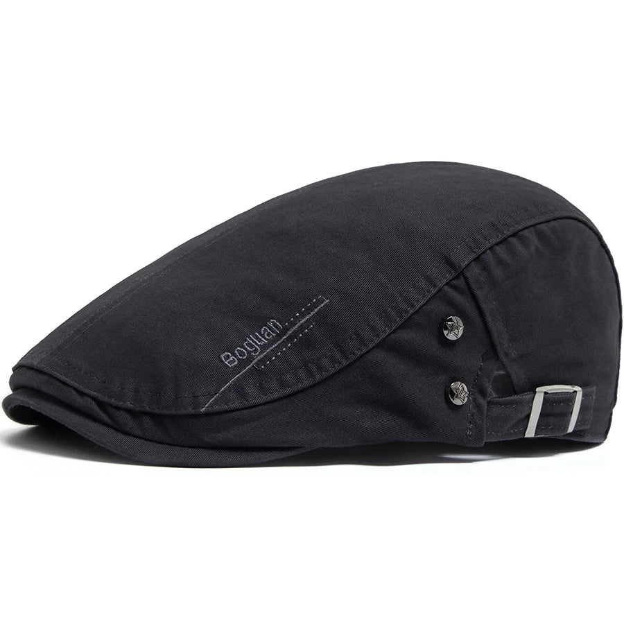 Fashion Men's Beret Button Embroidery Cotton Vintage Berets Outdoor