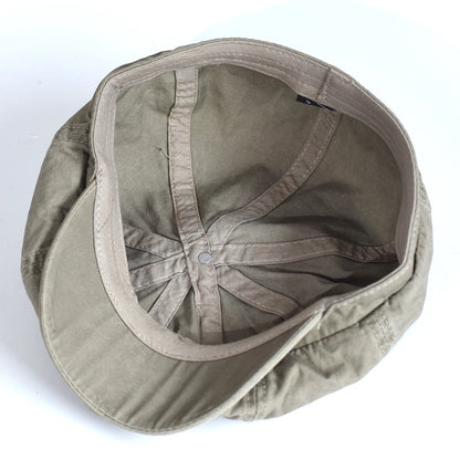 Washed Cotton Newsboy Cap Peaky Octagonal Hat