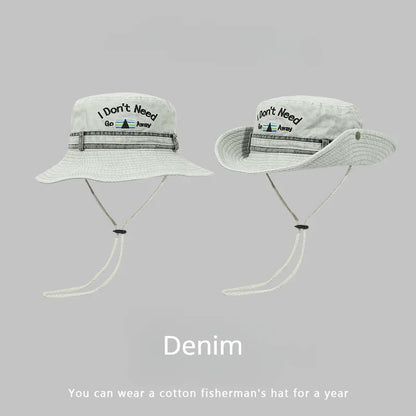 Y2K Bucket Hats For Man Women Beach Anti-Sun Panama Outdoor