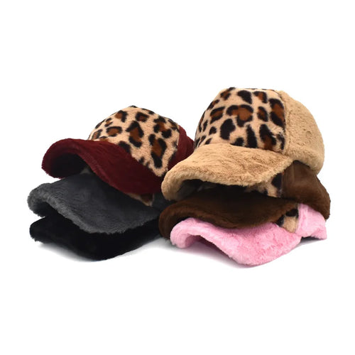 Women's Fashionable Plush Baseball Cap Hip-Hop Duckbill Cap