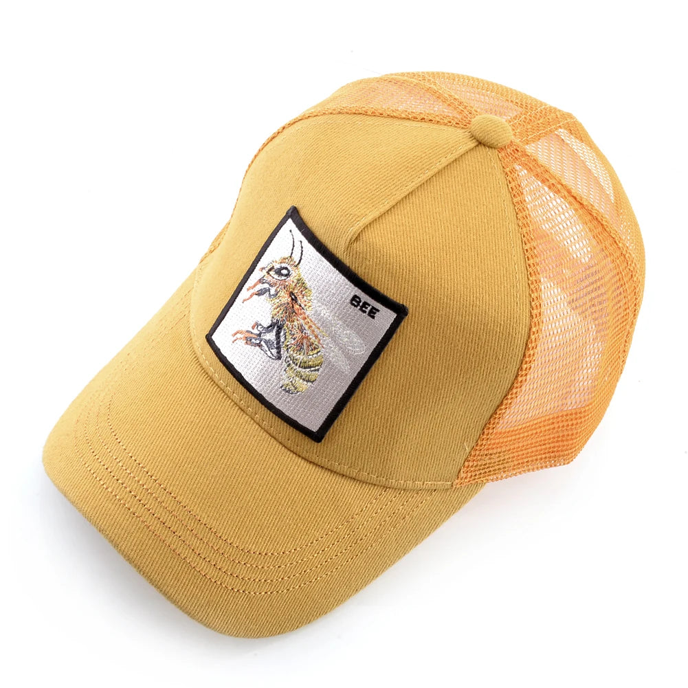 Fashion Unisex Baseball Cap With Embroidery With Bee Patch Men's