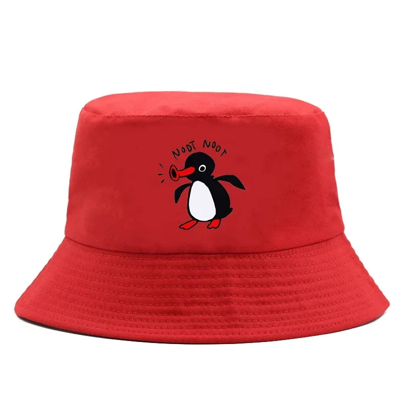 Summer Penguin Bucket Hat Reversible Bob Men Women Cotton
