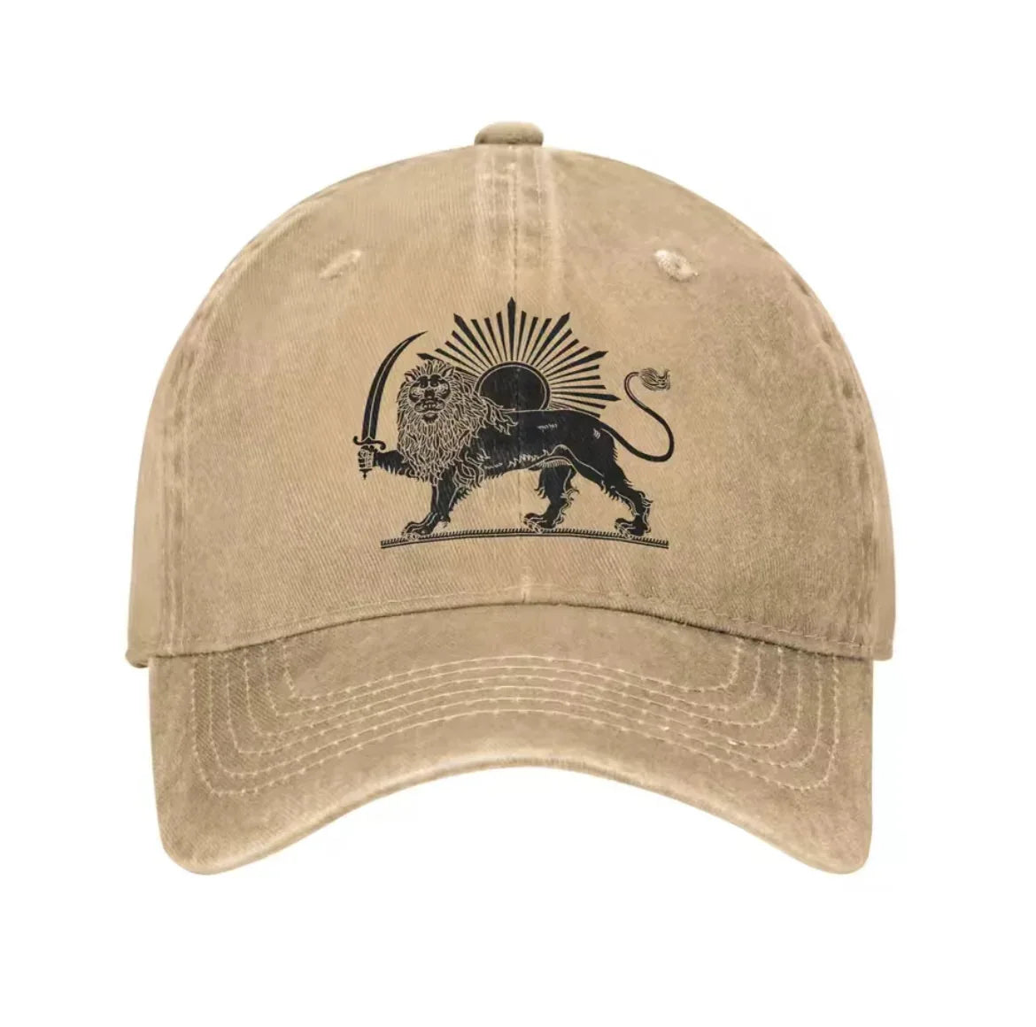Iranian Flag Baseball Cap Outdoor Men Sun Hat Lion Crown Flag Pahlavi Dynasty Lion Sun Flag
