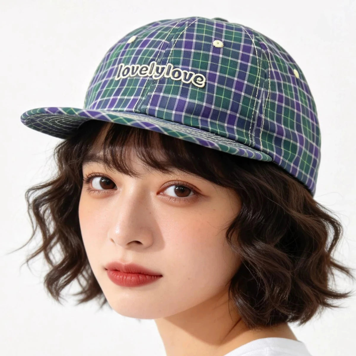 Quick-Dry Plaid Embroidered Letters Baseball Hats New Men Women