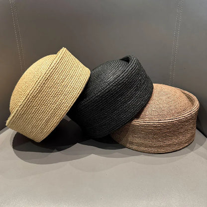 Classic 100% Natural  Raffia Berets Fashion Pillbox Hat
