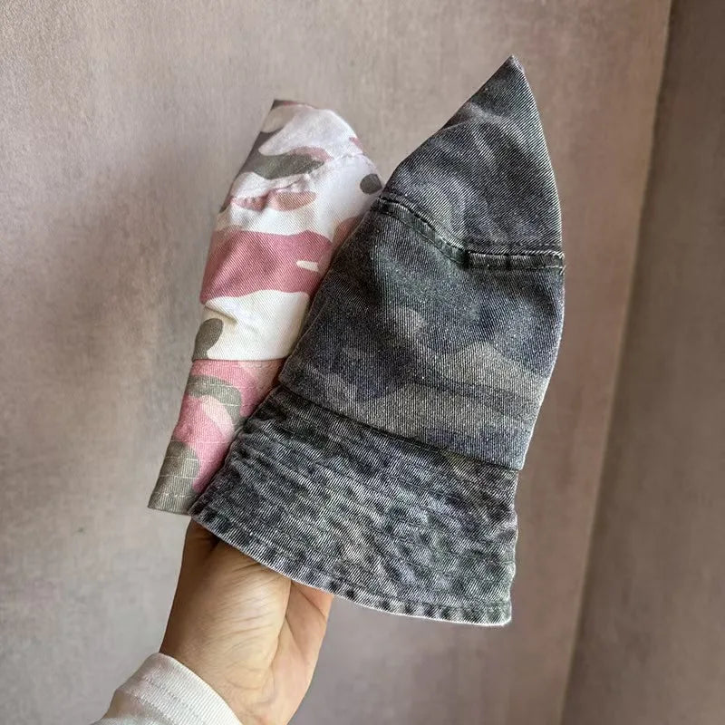 New Washed Cotton Camouflage Bucket Hat For Men And Women Outdoor
