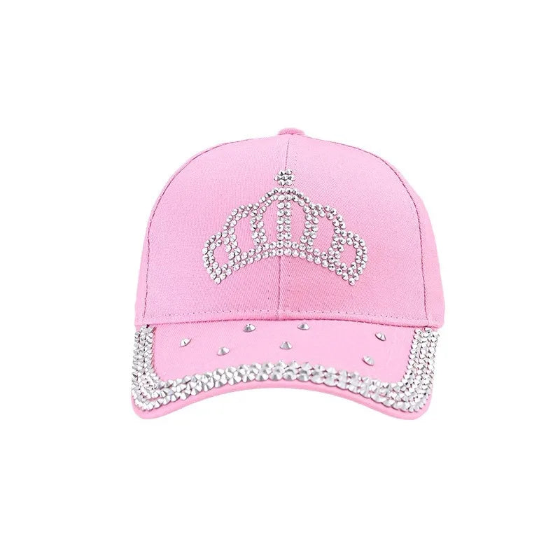 Men's and Women's Summer Fashion Casual Hot Diamond Crown Cap