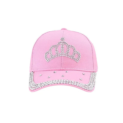 Men's and Women's Summer Fashion Casual Hot Diamond Crown Cap