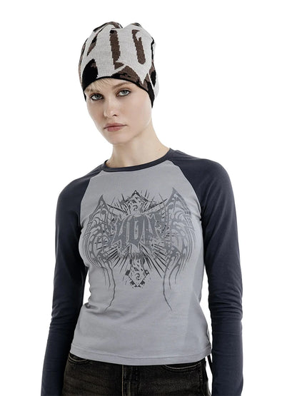 Women Beanie Pussycat Luv Jacquard Korean Winter Warm Knit Vintage Y2k Hats