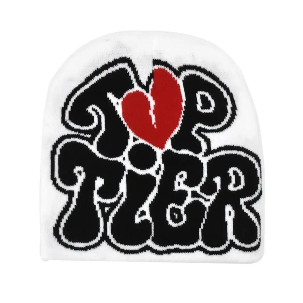Gift Wool Acrylic Knitting Cap Hat Letter Printing Y2k Hip Hop Cap