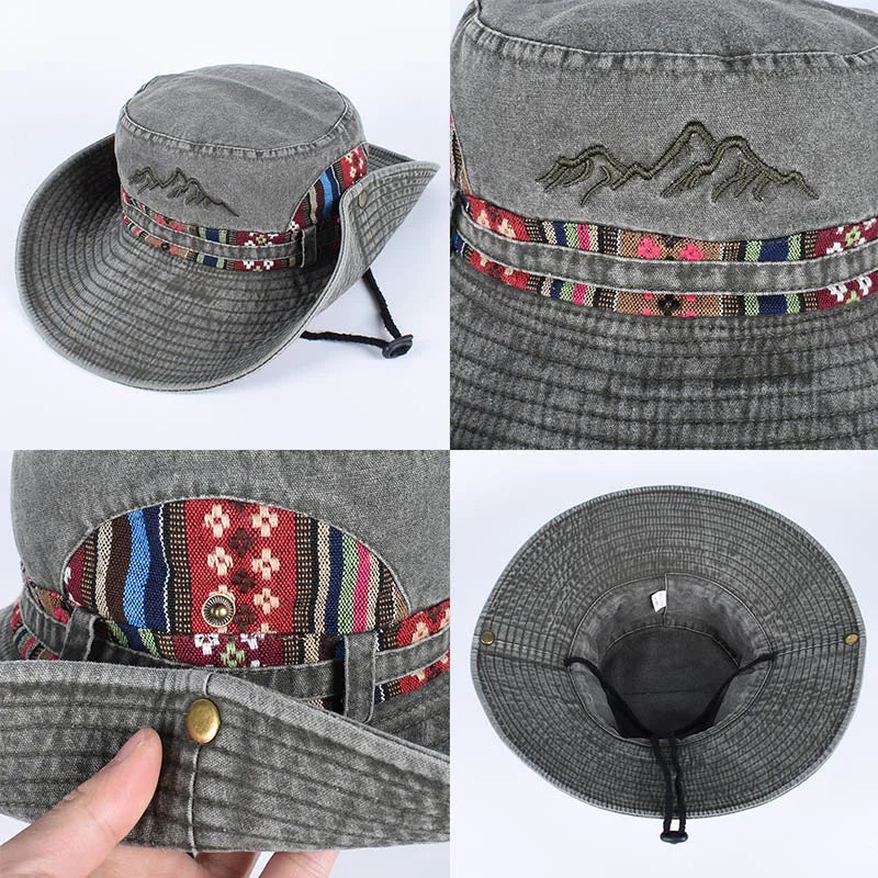 Summer Panama Bucket Hat Men Women 2026 Embroidered Bob Cap