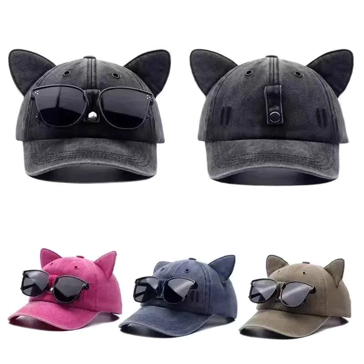 Unisex Personality Cat Ear Baseball Caps Spring Autumn