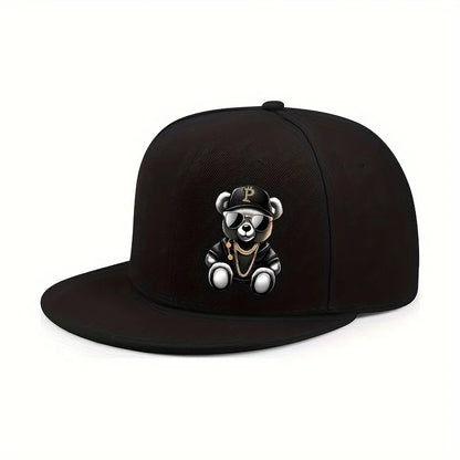 Cartoon Bear Printed Hip Hop Baseball Cap for Men and Women