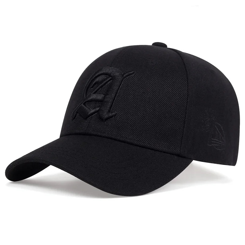 Unisex Letter A Embroidery Baseball Caps Adjustable Casual Hats Autumn Outdoor Sunscreen Hat