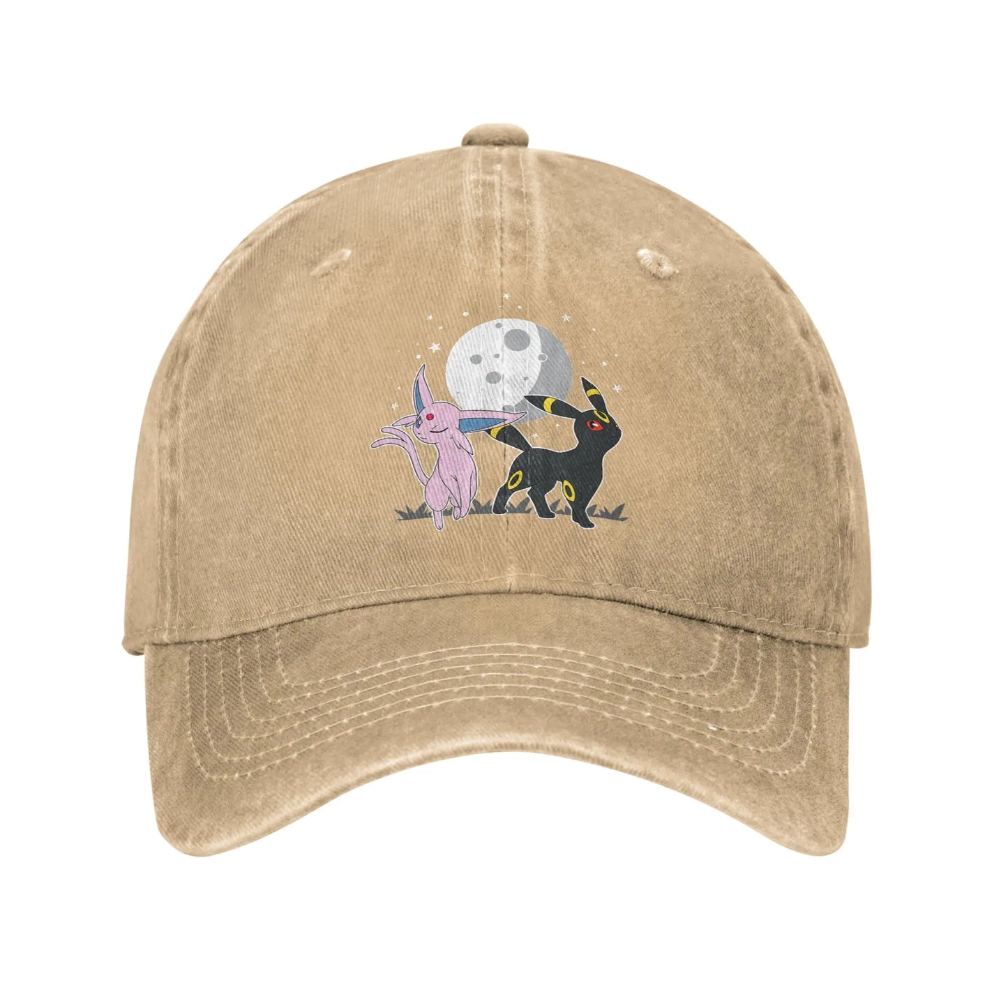 Washed Baseball Cap Pokemon Celestial Espeon and Umbreon Summer For Female Male