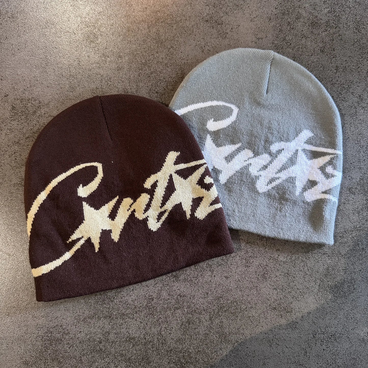 Knitted Letter Pattern Beanie Hat For All Seasons Unisex Wide Brim Acrylic Knit Cap