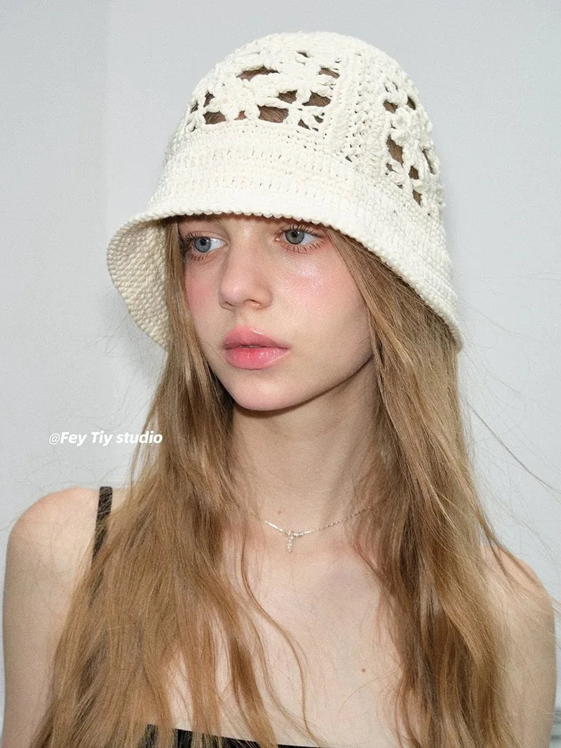 Retro Chic Handcrafted Knit Beret For Women - Japanese Style