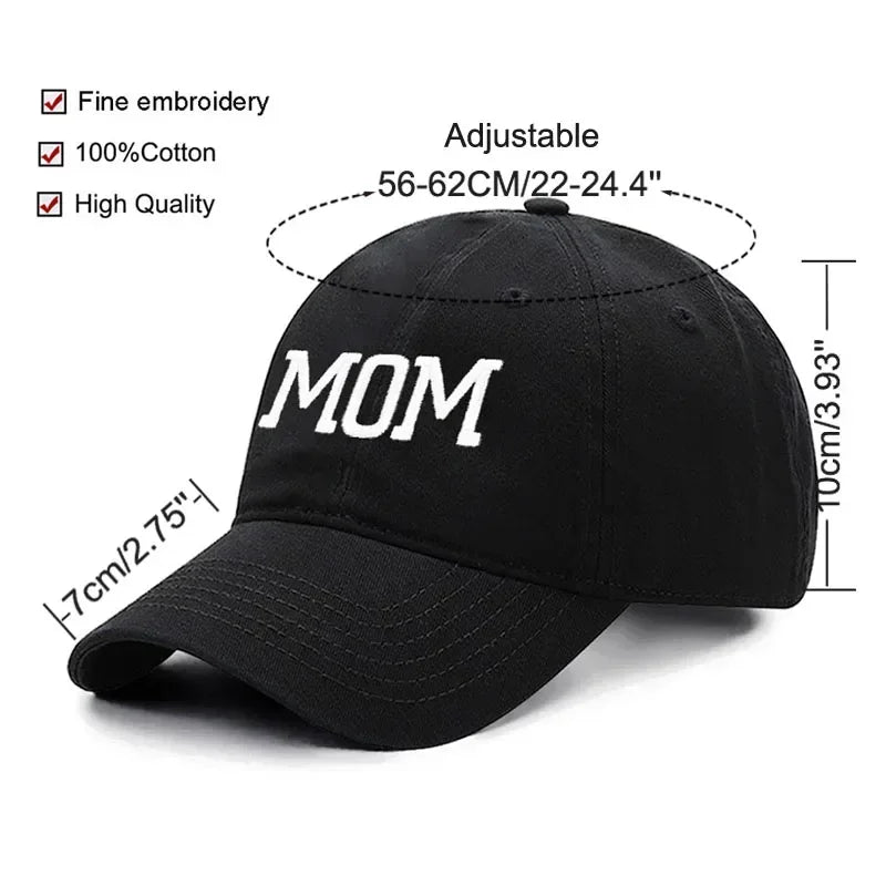 DAD MOM Embroidery Pure Cotton Baseball Cap Fashion Sport Golf Caps Sun Hat