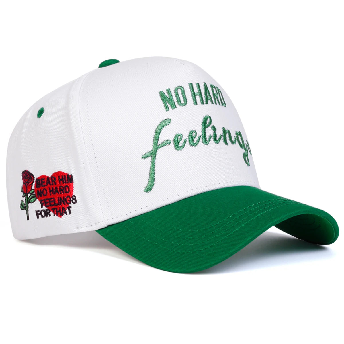 Unisex No Hard Feelings Embroidery Side Love Rose Baseball Caps Spring And Autumn