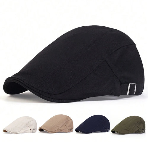 Men Light Board Solid Color Berets Newsboy Caps