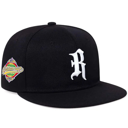 Gothic Letter R Embroidery Hip-hop Hats Spring and Autumn
