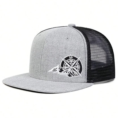Unisex Compass Mountain Embroidery Baseball Net Hats Spring Summer
