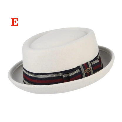 100% Wool Pork Pie Fedora Hat For Women Men