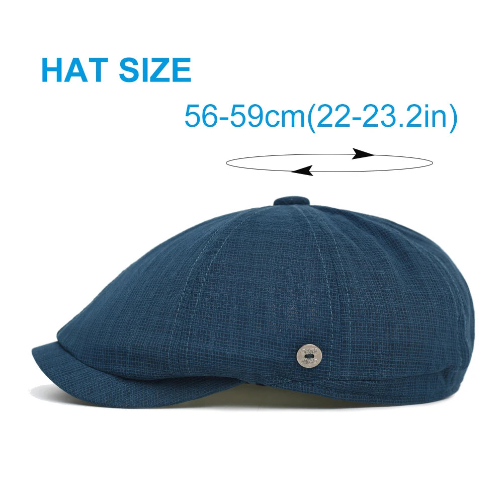 Spring Summer Breathable Mesh Newsboy Caps Men Woman