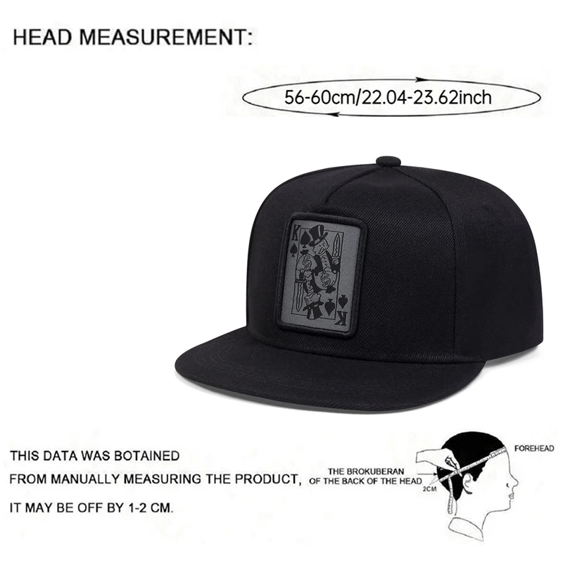 Snapback Hat Poker Character K Embroidered Flat Edge Hat Fashion Hip Hop Hat