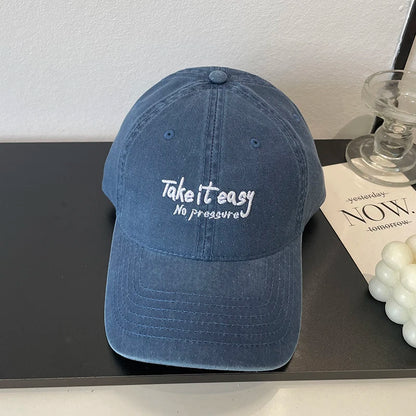Letter Embroidery Soft Top Baseball Cap Fashion Casual Versatile Couple Cap