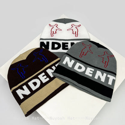 New Men Women American Street Jacquard Letters Knitted Hats