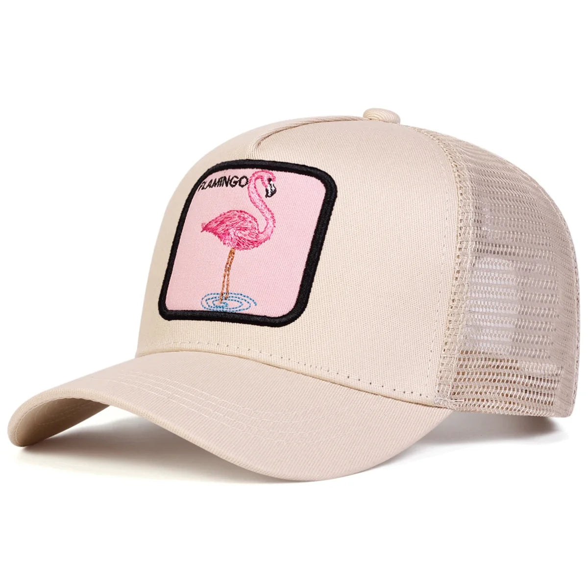 Unisex Flamingo Patch Embroidery Baseball Net Caps Spring and Summe