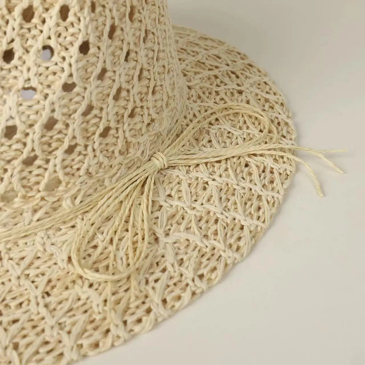 Japanese Simple Hollow Out Panama Straw Hat For Women Spring Summer