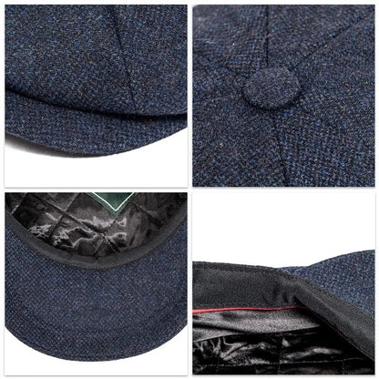 Autumn Winter Men's Newsboy Hat Wool Blend Male Beret Men And Women
