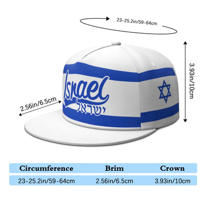 Flat Brimmed Cap Nation Flag Il Judaism Arabic Country Hebrew Arab Print Photo Hip-hop Hat