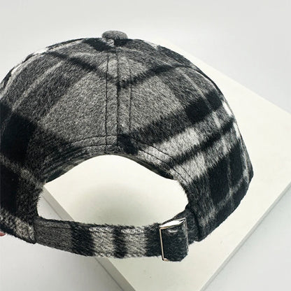 New Unisex British Style Plaid Color Block Baseball Hats