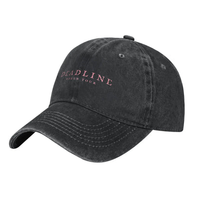 Deadline World Tour Baseball Caps Vintage Distressed Denim Blinks Kpop Headwear