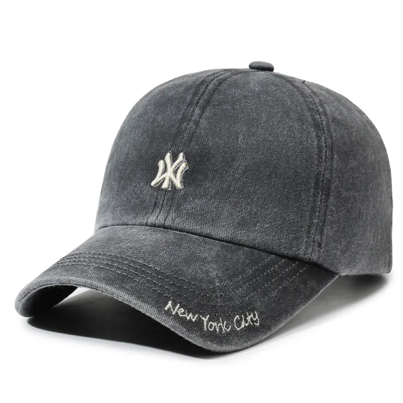 New Unisex Letter Embroidery Hole Denim Baseball Caps
