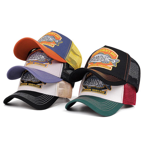 Personalized Fashion Hip Hop Hat Station Fishbone Embroidery Baseball Hat