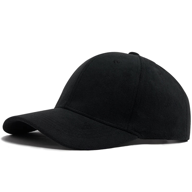 Women Suede Baseball Caps Autumn Winter Solid Fashion Men Hip Hop Cap