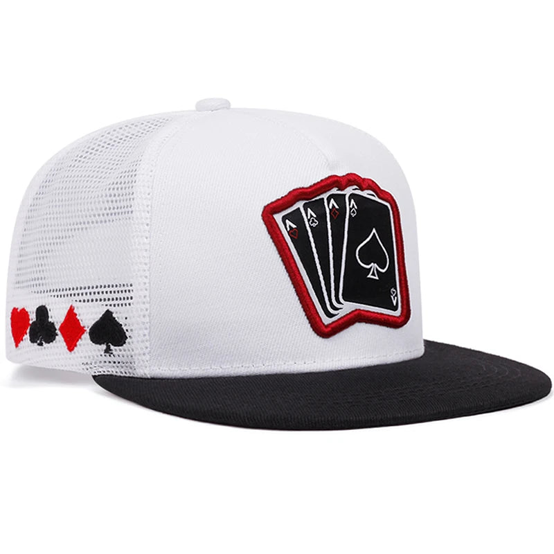 Poker A Four Flat Edge Hat Trendy Hip Hop Hat