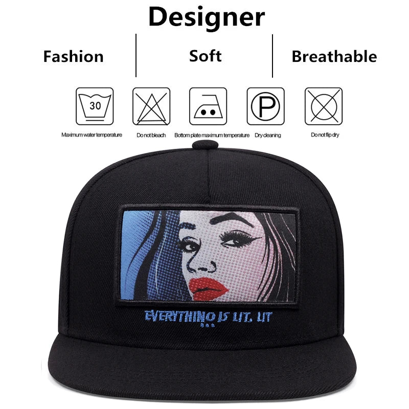 Fashion Men Women Hip Hop Baseball Cap Crown Embroidery Snapback Hat
