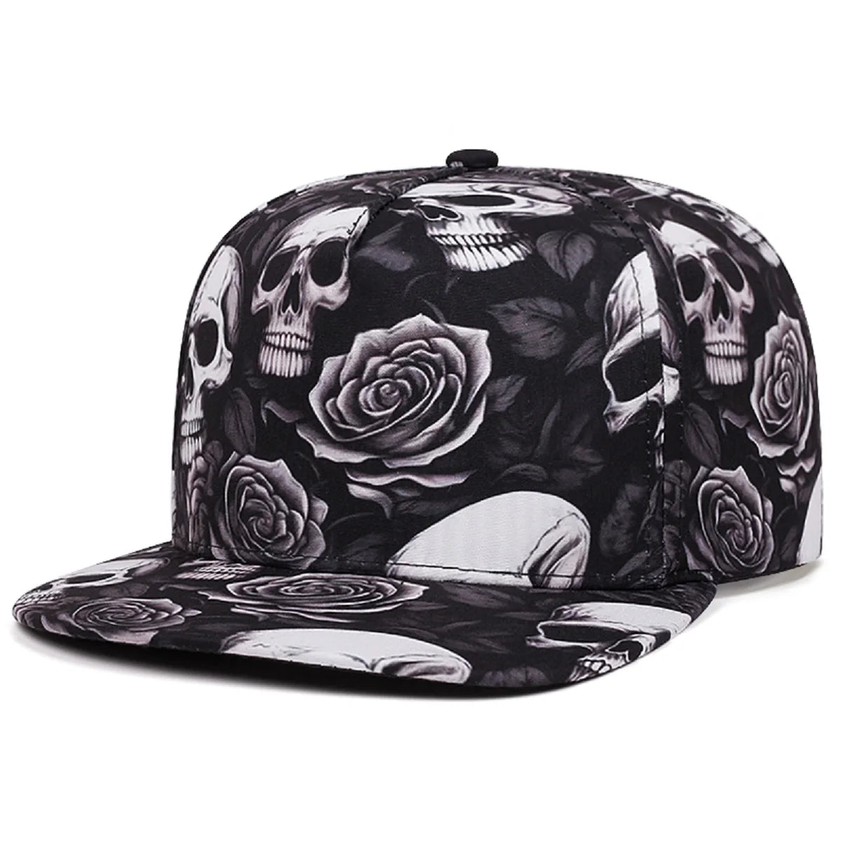 Fashion Skeleton Print Snapback Hat Adult Hip Hop Caps Outdoor Sports Sun Hats